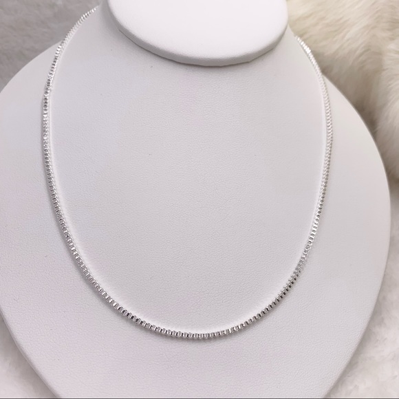 NWOT 925 Sterling Silver 2mm Box Chain Necklace - Picture 6 of 10